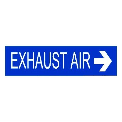 Exhaust AIR Right ARROWsign Board Water Proof singnature Board (Waterproof Sticker)