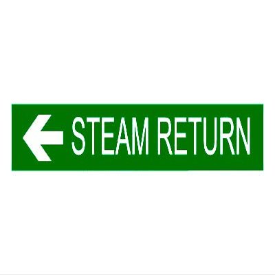 Right Arrow STEAM RETURNsign Board Water Proof singnature Board (Waterproof Sticker)