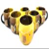 Ja LAGHIMA Jadon Ceramic Tea and Coffee Mugs - Set of 6 Printed Multicolour view 1