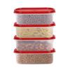 Cutting EDGE 525ml Modular Plastic Container Set of 4, BPA-Free & Leak-Proof, Stackable & Nestable, Reusable Food Organizers For Kitchen, Pantry, Fridge & Meal Prep (Cherry Red) view 1