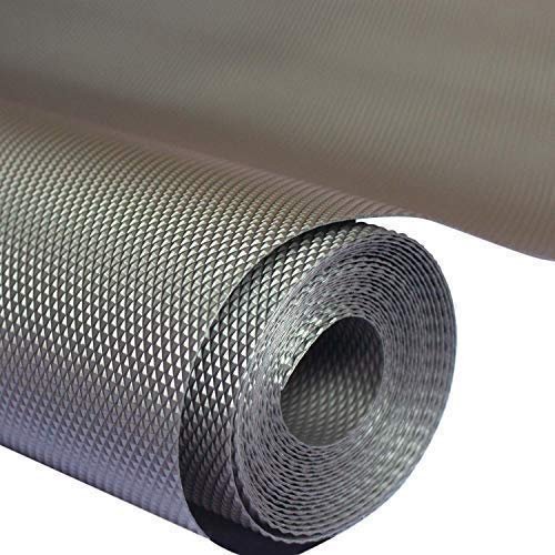 MORE BUY Plastic Multipurpose Useful Anti-Slip Skid Resistant Grip Liner Mat for Fridge/Kitchen Drawer/Cupboard Shelf/Table/Refrigerator/Bathroom (Grey) (60X300cm, 3 Meter Roll)
