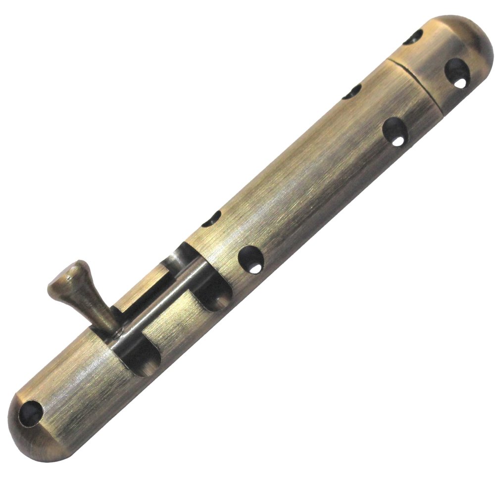 RiseOm Brass Tower Bolt/Sliding Latch Lock Capsule Design (Pack of 4, Antique-6 inch)