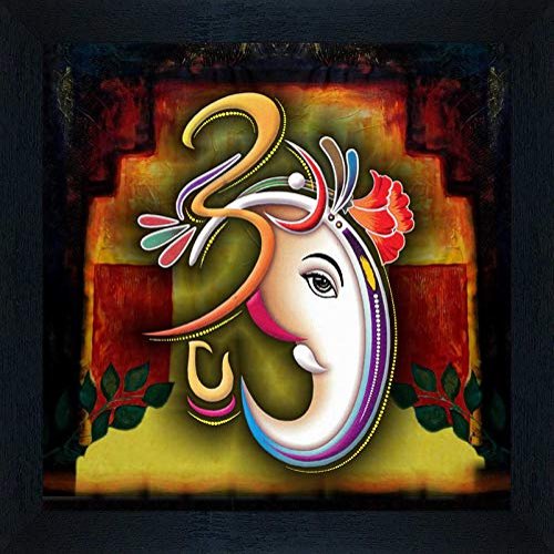 SAF UV Coated Ganesha Multi Effect Religious Painting (30 cm X 30 cm) SANF21002