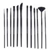 worison Wood 12 Pc Black Mix Synthetic Hair Paintbrush Set For Watercolor And Acrylic Painting view 1
