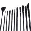 worison Wood 12 Pc Black Mix Synthetic Hair Paintbrush Set For Watercolor And Acrylic Painting view 3