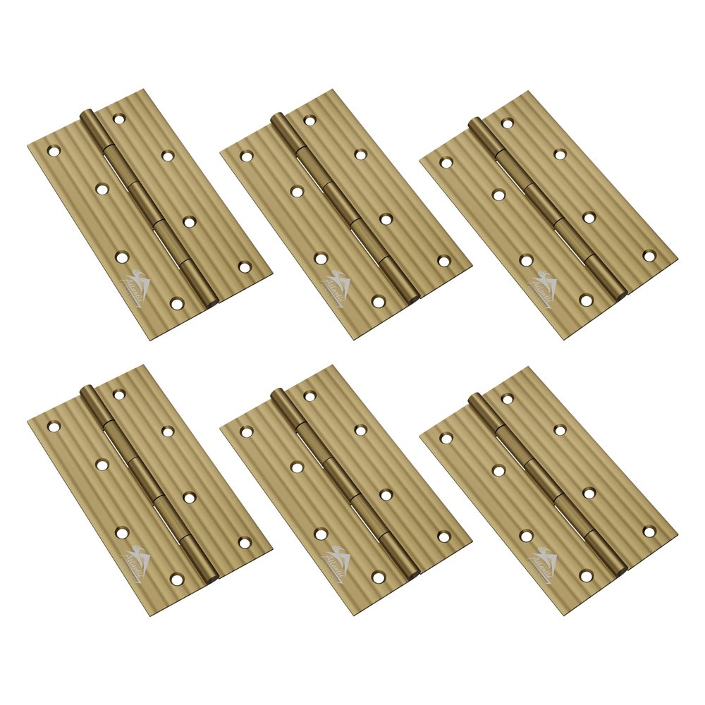 Atlantic Heavy Window Door Hinges 4 Inch x 14 Gauge/2 MM Thickness Home/Office/Hotel for Main Window Door/Bedroom/Kitchen/Bathroom Premium Stainless Steel Welded Head, Antique Finish, Pack of 6 Pcs