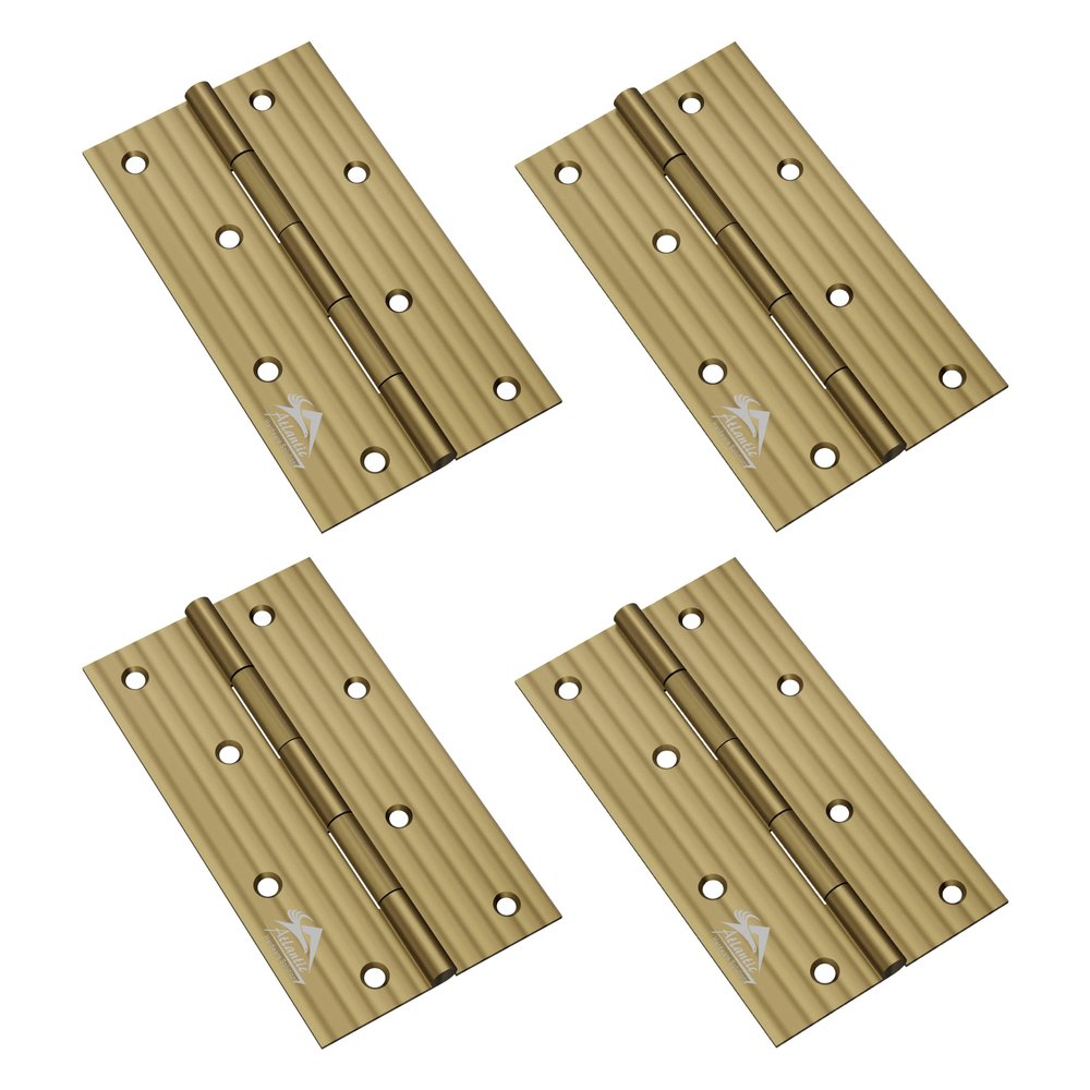 Atlantic Heavy Window Door Hinges 4 Inch x 14 Gauge/2 MM Thickness Home/Office/Hotel for Main Window Door/Bedroom/Kitchen/Bathroom Premium Stainless Steel Welded Head, Antique Finish, Pack of 4 Pcs