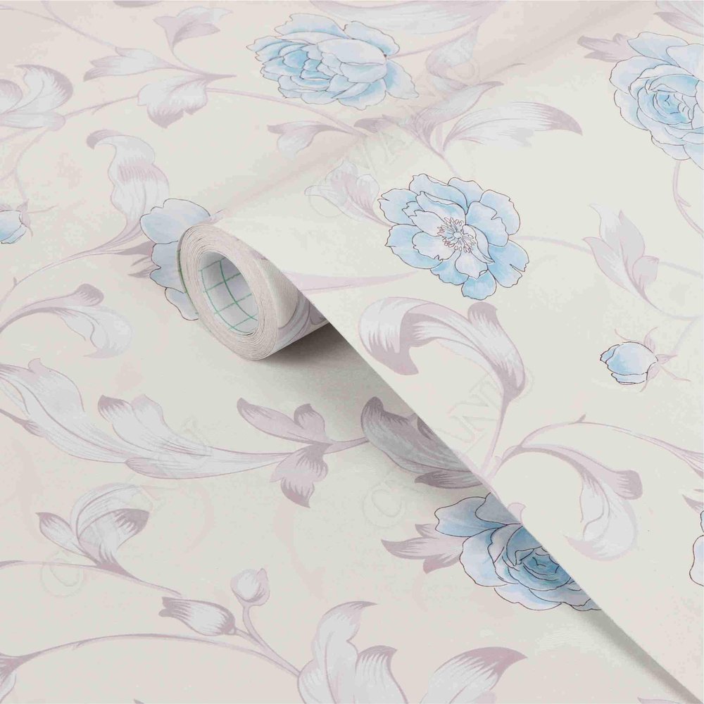 KREEPO Vinyl Self Adhesive Waterproof Flower Pattern Wallpaper, 12 x 150 Inch
