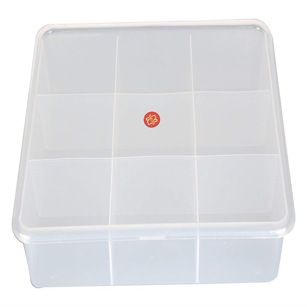 SHOPATHON INDIA 9 Grids High Thickness Plastic Multipurpose Rectangular Big Storage Box with Tight Lid - Big