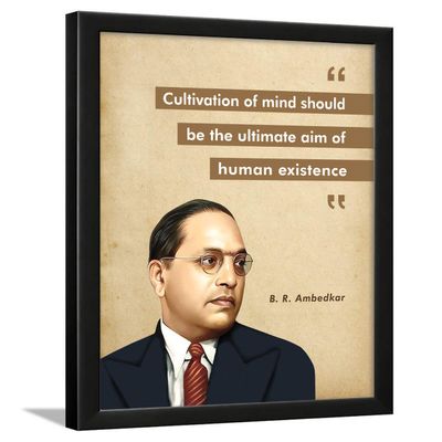 Chaka Chaundh Acrylic Motivational Quotes Frames, Fit B. R. Ambedkar Quotes Wall Frames For Office (14X11 In), Composite Wood (Multicolour)