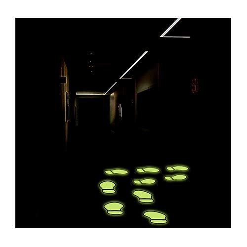 Mr. Safe - Glow in The Dark Footprints (Photoluminescent) Sticker 7 Inch X 3 Inch - 1 Pair
