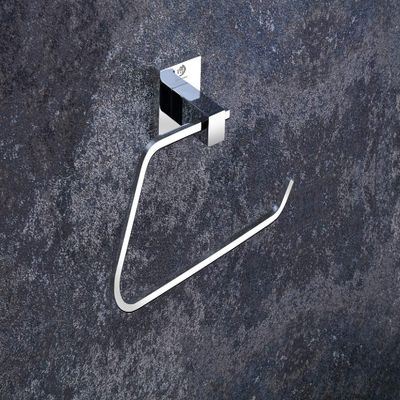 USF Jet Bathroom Towel Ring, 304 Stainless Steel Napkin Hanger for Wash Basin Area, Wall Mounted Rust Resistant Design for Kitchen, Chrome Finish, Easy Install, 25 Years Warranty