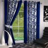 Radees Creations Polyresin Floral Grommet Door Curtain, Door - 7 Feet, Blue, Pack of 2 view 1