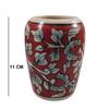 India Meets India Handmade Ceramic Toothbrush Holder/Toothpaste Holder Stand/Bathroom Accessories Set, Best for Gifting, Made by Awarded Indian Artisan (Red) view 3