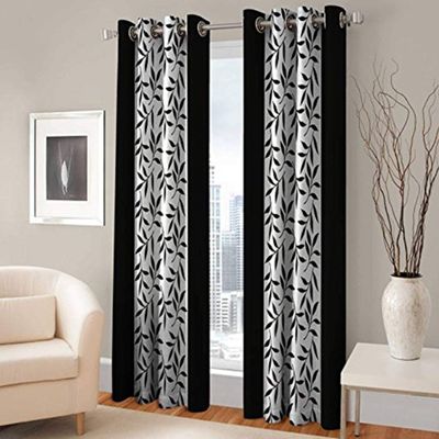 Radees Creations Polyresin Floral Grommet Door Curtain, Door - 7 Feet, Pack of 2
