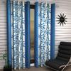 Radees Creations Polyresin Floral Grommet Door Curtain, Door - 7 Feet, Aqua, Pack of 2 view 1