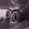 India Meets India Handmade Ceramic Toothbrush Holder/Toothpaste Holder Stand/Bathroom Accessories Set, Best for Gifting, Made by Awarded Indian Artisan (Dark Blue) view 1