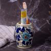India Meets India Handmade Ceramic Toothbrush Holder/Toothpaste Holder Stand/Bathroom Accessories Set, Best for Gifting, Made by Awarded Indian Artisan (Blue) view 2