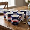 RAJ ROYAL GSS Glossy Ceramic Stylish Coffee Mugs Tea Cup Printed Multicolor Lining Design Microwave Safe Cup Best Gift for Kids Girls Boys Friends Anniversary Birthday (Set of 6, Capacity - 300 ml) view 1