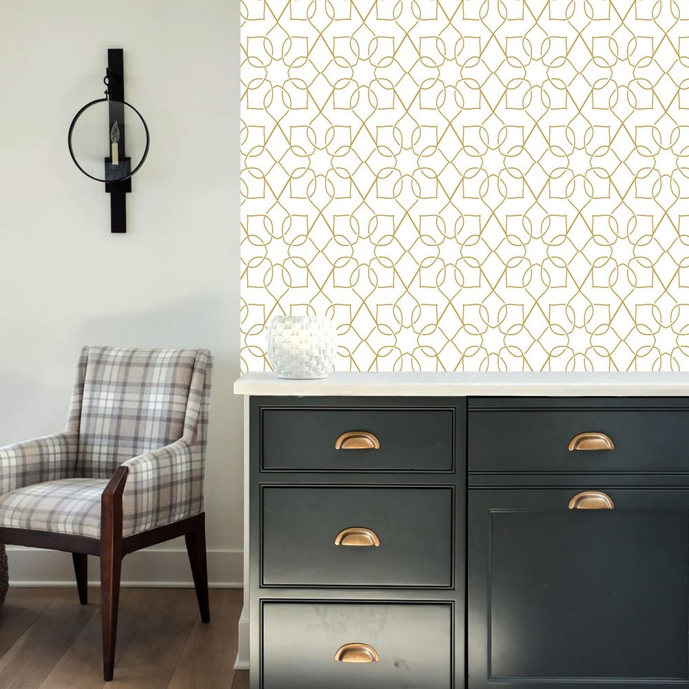 Tamatina Wallpapers | Laminated DIY Wallpaper | Self Adhesive| Ethnic | White | Bathroom | Living Room, Kitchen Shelf Liner Wallpaper Interior|.RT