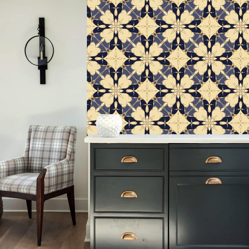 Tamatina Wallpapers | Laminated DIY Wallpaper | Self Adhesive| Ethnic Wallpapers| Spa |Cafe| Living Room, Kitchen Shelf Liner Wallpaper Interior|.NP