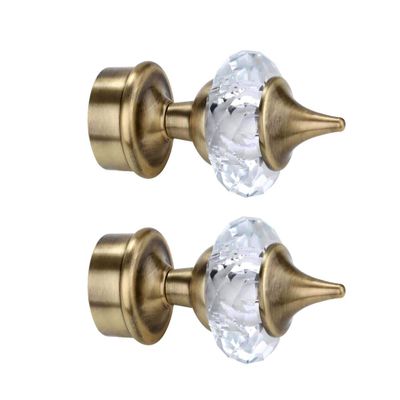 stylewise Metal Curtain Finials for Windows and Door Suitable for 1 inch Rod (Antique Gold)