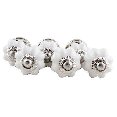 Indian-Shelf Pack of 10 White Drawer Pull- Ceramic Door Pull- Melon Drawer Knob- Dresser Knob- Door Handles- Kids Knobs- Vintage Knobs for Cabinets- Kids Knobs for Dresser Drawers
