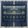 HOME UTSAV 2 Piece Sheer Strip Premium Tissue Net Polyester Curtains for Door 7 Feet, Blue view 3