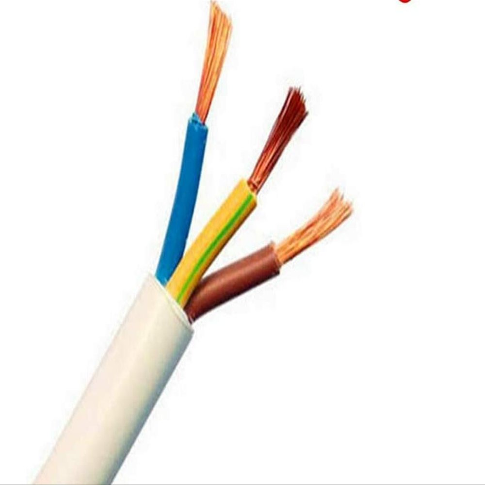 INDRICO 3 Core Round Copper Wires and Cables (0.75mm) for Domestic and Industrial Electric Connections(Colour May Vary) (10 Meter)