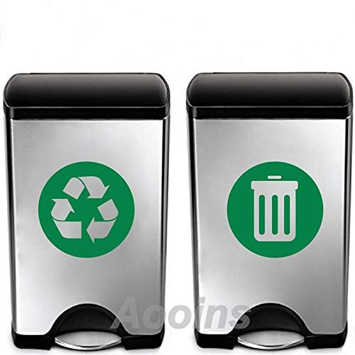 Gadgets WRAP Recycle and Trash Sign Decal, Trash Can Vinyl Art Sticker Decoration, Recycle Bin Container Green Decal, Garbage Art Decor (J-070919-AED-51)