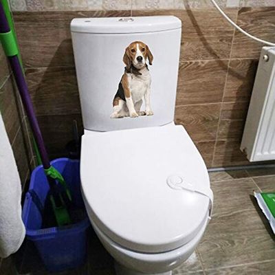 Gadgets WRAP 13.8 * 21.8CM Sitting Dog Bathroom Toilet Sticker Decor Home Room Wall Decals T1-0305