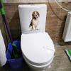 Gadgets WRAP 13.8 * 21.8CM Sitting Dog Bathroom Toilet Sticker Decor Home Room Wall Decals T1-0305 view 1