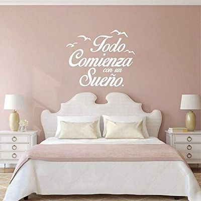 Gadgets WRAP Spanish Quote Vinyl Wall Stickers Bedroom Wall Decals Birds Letterings Home Decor Bedroom Decoration (J-070919-AED-54)