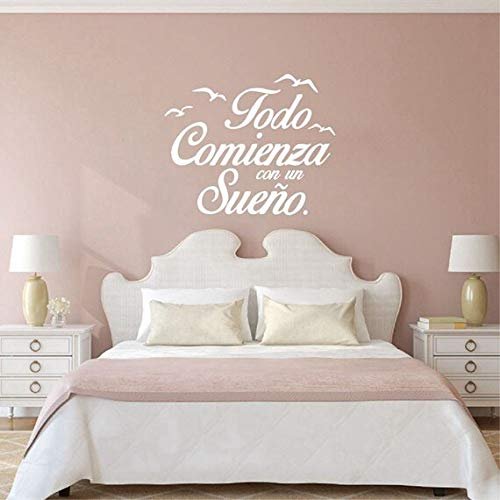Gadgets WRAP Spanish Quote Vinyl Wall Stickers Bedroom Wall Decals Birds Letterings Home Decor Bedroom Decoration (J-070919-AED-54)
