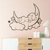 Gadgets Wrap Vinyl Girl Sleeping On The Moon and Stars Skin Sticker for Wall Home Office view 1