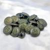 REENA Antique Gunmetal Bronze Round Buttons - 12pc Set (6 Big + 6 Small) Metal Buttons for Coats, Blazers, Sherwanis, Suits & Uniforms view 1
