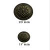 REENA Antique Gunmetal Bronze Round Buttons - 12pc Set (6 Big + 6 Small) Metal Buttons for Coats, Blazers, Sherwanis, Suits & Uniforms view 2