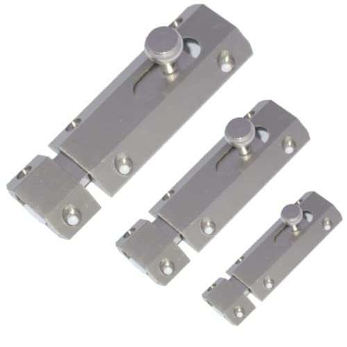 RiseOm Brass Baby Latch Lock/Sliding Latch Lock Heavy Duty Zen Design (Pack of 2, Silver-2 inch)