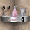 Plantex Corner Shelf for Bathroom Wall / 304 Grade Stainless Steel Bathroom Corner Rack/Bathroom Organizer/Kitchen Side Corner Shelf/Kitchen Shelf -(Silver and White, 9x9 inches) view 1