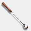 Cosy Tossy 10 Inches Stainless Steel Cocktail Mixing Spoon with Wooden Handle | Twisted Bar Spoon for Cocktails, Mocktails & Drinks view 1