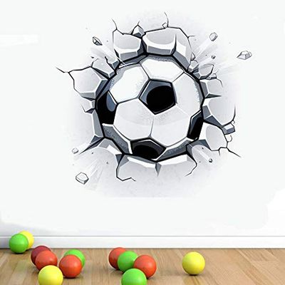 Gadgets Wrap Vinyl Football Sticker Broken Vivid for Kids Wall Art Home Decor (60 Cm X 5 Cm, Multicolor)