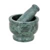 Anupam Enterprise Hand Made Durable Green Granite Imam Dasta, Mortar and Pestle Set, Ohkli Musal, Kharal for Kitchen (5 inch, Pack of 1) view 1