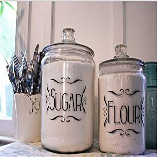 Gadgets WRAP Kitchen Labels, Set of 4 Kitchen jar Vinyl Labels for Home Organization, Kitchen Wall Stickers Home dcor