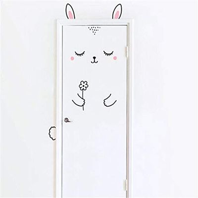 GADGETS WRAP Home Decor Wallpaper Take The Flower Rabbit Cartoon Room Wall StickerDIY Mural Decal Sticker Removable Wall Art Decals Bedroom Sticker