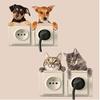 Gadgets WRAP Very Cute Cat and Dog Switch Stickers PVC Removable Wall Sticker for Bedroom Living Room Home Decor Decals Socket Paste Sticker view 1