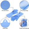 GLUN Latex Free Heat Resistant Hand Silicone Rubber Scrubbing Cleaning Gloves for Kitchen Dish Washing, Pet Grooming, Car, Bathroom (Multicolour, 1 Pair - Set of 2 Pcs) view 1