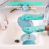 GLUN Latex Free Heat Resistant Hand Silicone Rubber Scrubbing Cleaning Gloves for Kitchen Dish Washing, Pet Grooming, Car, Bathroom (Multicolour, 1 Pair - Set of 2 Pcs) view 2