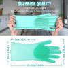 GLUN Latex Free Heat Resistant Hand Silicone Rubber Scrubbing Cleaning Gloves for Kitchen Dish Washing, Pet Grooming, Car, Bathroom (Multicolour, 1 Pair - Set of 2 Pcs) view 3