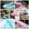 GLUN Latex Free Heat Resistant Hand Silicone Rubber Scrubbing Cleaning Gloves for Kitchen Dish Washing, Pet Grooming, Car, Bathroom (Multicolour, 1 Pair - Set of 2 Pcs) view 4