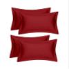 RJ Products Plain 100% Cotton Pillow Cover -King Size Maroon Color Set of 4 view 1